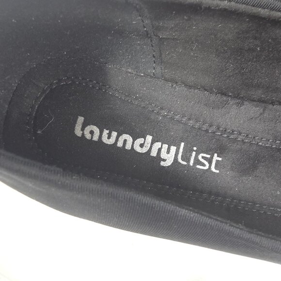 Laundry List Wedge Flats Shoes Womens Size 9.5 Black Studded Cap Toe BAIL-029 - Picture 8 of 10